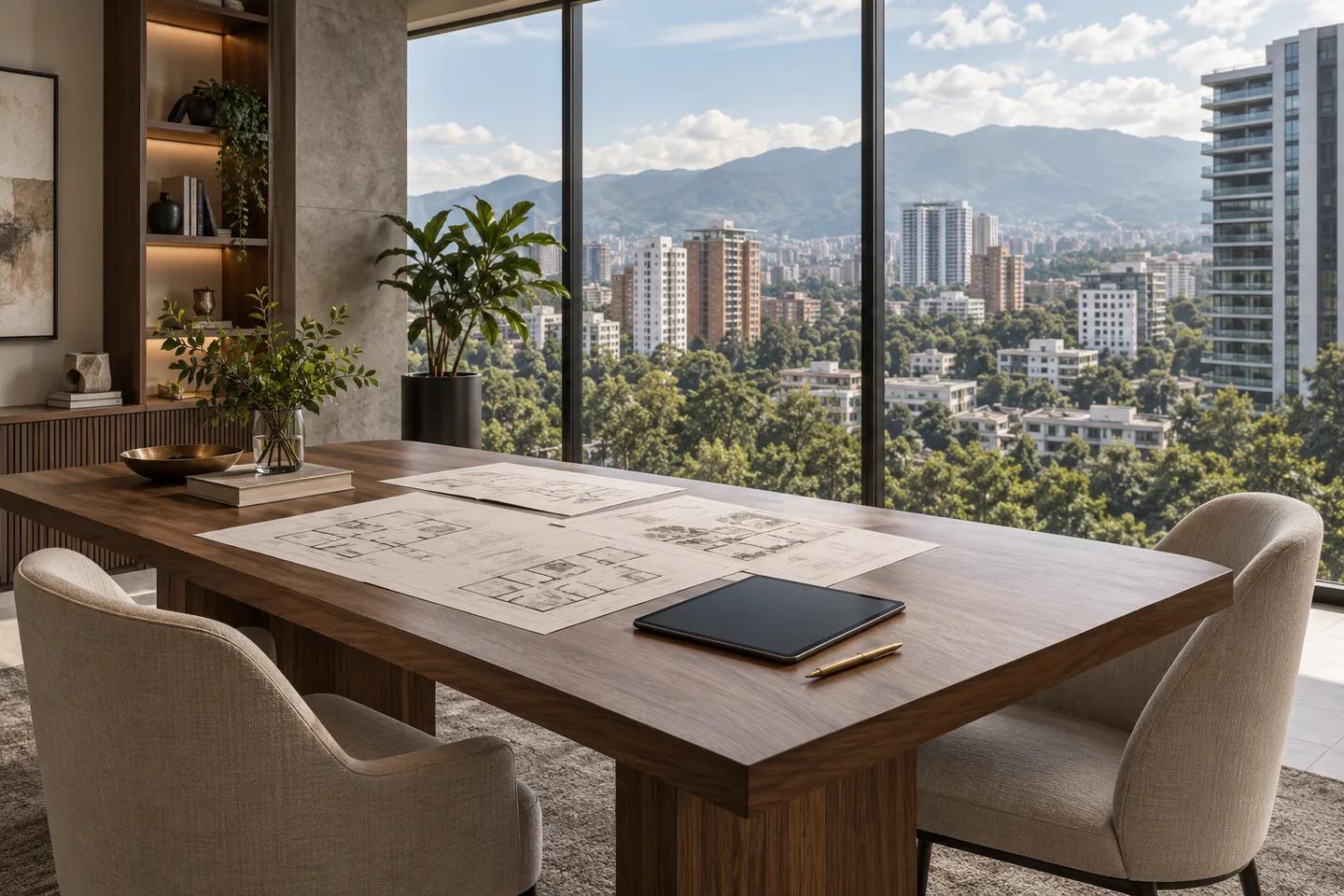 Espacio conceptual de asesoría inmobiliaria